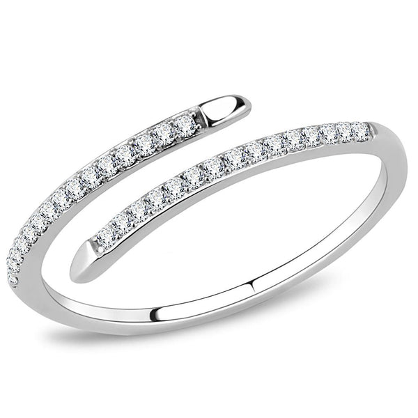 LOVCIA AAA Clear CZ Stainless Steel Ring, High Polished Finish - Buy stylish Rings for women - Shop latest Ring design - Trendy Rings - Unique fashion Rings - Find the perfect Ring