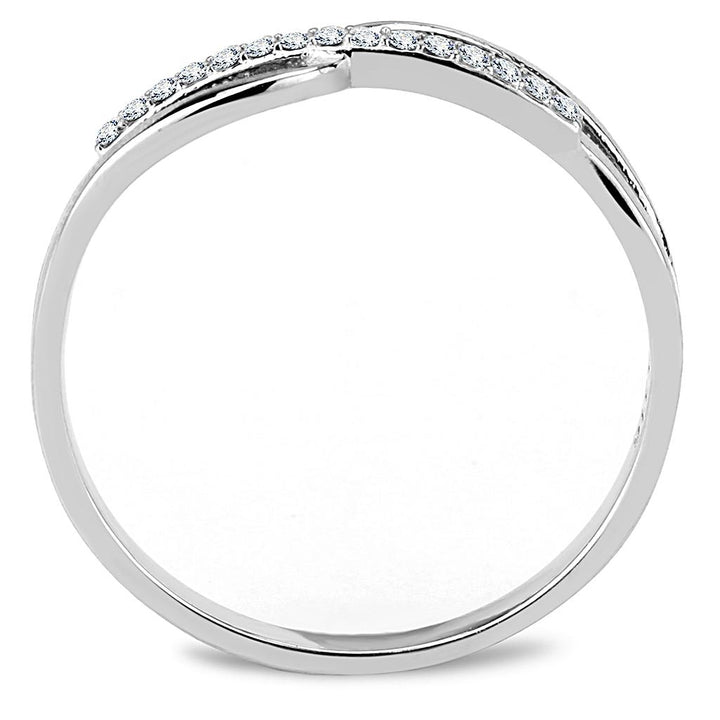 LOVCIA Stainless Steel Ring with Clear AAA Grade CZ - High Polished Finish - Buy stylish Rings for women - Shop latest Ring design - Trendy Rings - Unique fashion Rings - Find the perfect Ring