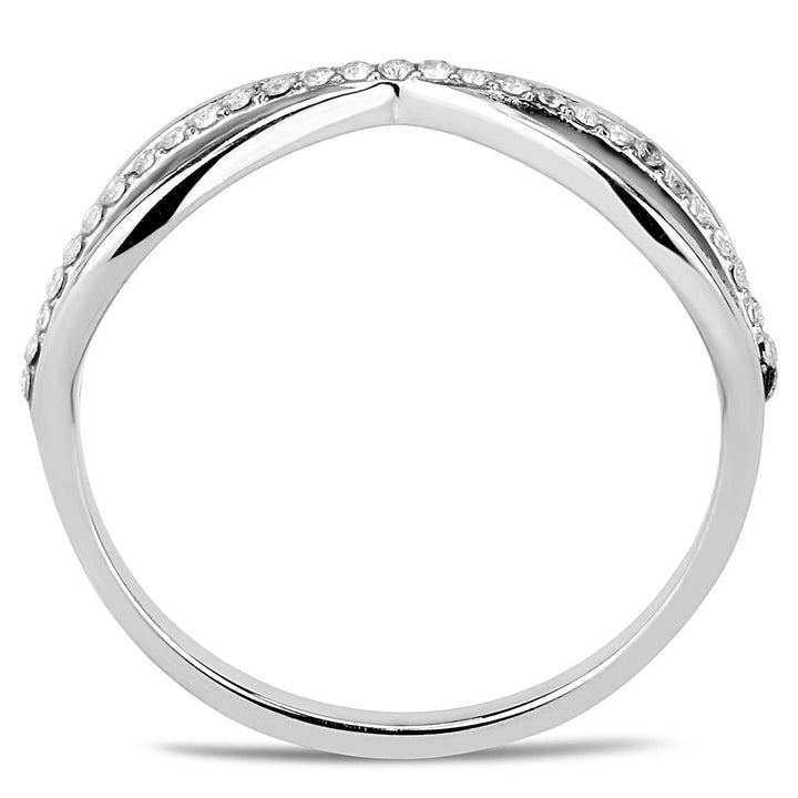 LOVCIA Stainless Steel Ring with Clear AAA Grade CZ Stone, High Polished Finish - Buy stylish Rings for women - Shop latest Ring design - Trendy Rings - Unique fashion Rings - Find the perfect Ring