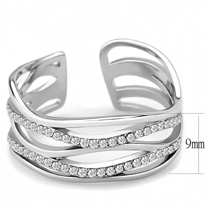 LOVCIA Stainless Steel Ring with Clear AAA Grade CZ and High Polish Finish - Buy stylish Rings for women - Shop latest Ring design - Trendy Rings - Unique fashion Rings - Find the perfect Ring