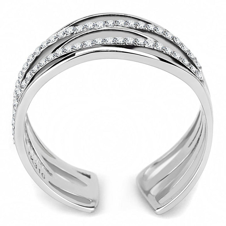 LOVCIA Stainless Steel Ring with Clear AAA Grade CZ and High Polish Finish - Buy stylish Rings for women - Shop latest Ring design - Trendy Rings - Unique fashion Rings - Find the perfect Ring