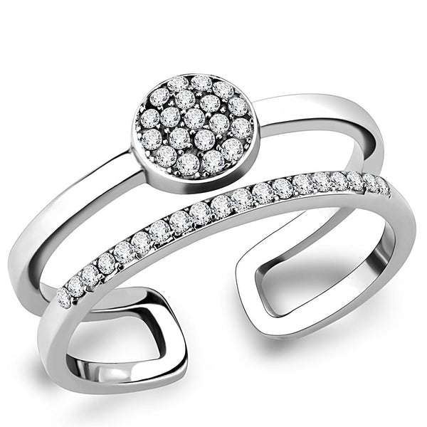 LOVCIA Stainless Steel Ring with Clear AAA Grade CZ - High Polished Finish - Buy stylish Rings for women - Shop latest Ring design - Trendy Rings - Unique fashion Rings - Find the perfect Ring