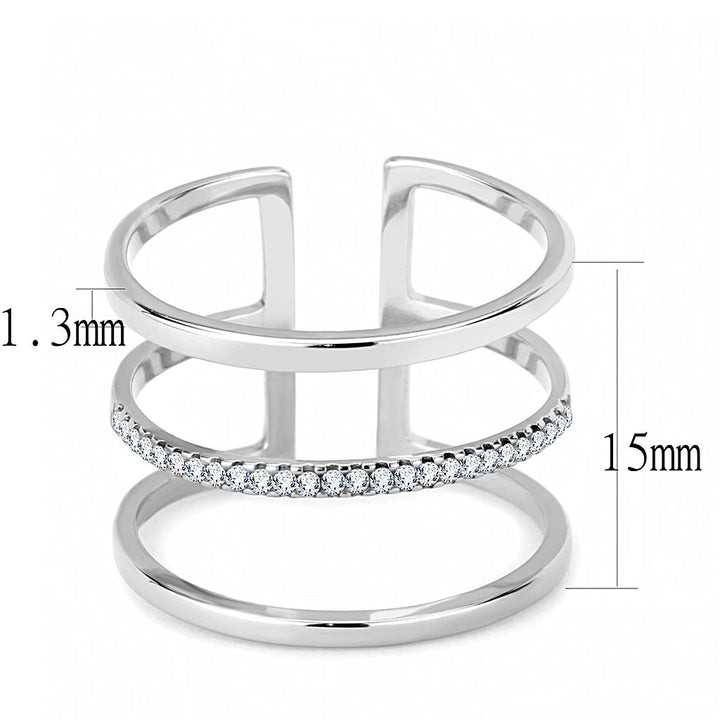 LOVCIA Sleek Stainless Steel Ring with Clear AAA Grade CZ Stone - Buy stylish Rings for women - Shop latest Ring design - Trendy Rings - Unique fashion Rings - Find the perfect Ring