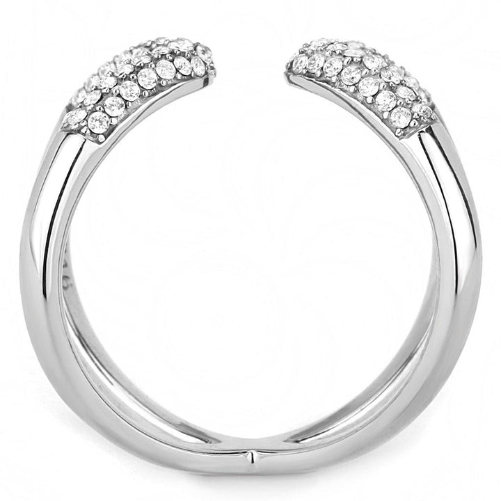 LOVCIA Sleek Stainless Steel Ring with Clear AAA Grade CZ Stone - Buy stylish Rings for women - Shop latest Ring design - Trendy Rings - Unique fashion Rings - Find the perfect Ring