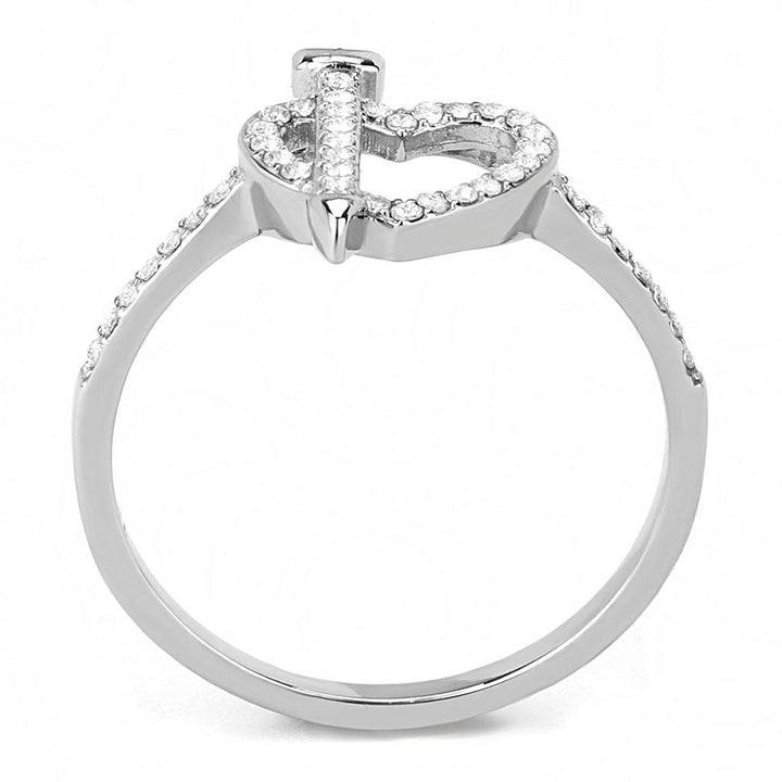 LOVCIA High Polish Stainless Steel Ring with Clear AAA Grade Cubic Zirconia - Buy stylish Rings for women - Shop latest Ring design - Trendy Rings - Unique fashion Rings - Find the perfect Ring