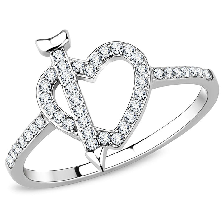 LOVCIA High Polish Stainless Steel Ring with Clear AAA Grade Cubic Zirconia - Buy stylish Rings for women - Shop latest Ring design - Trendy Rings - Unique fashion Rings - Find the perfect Ring