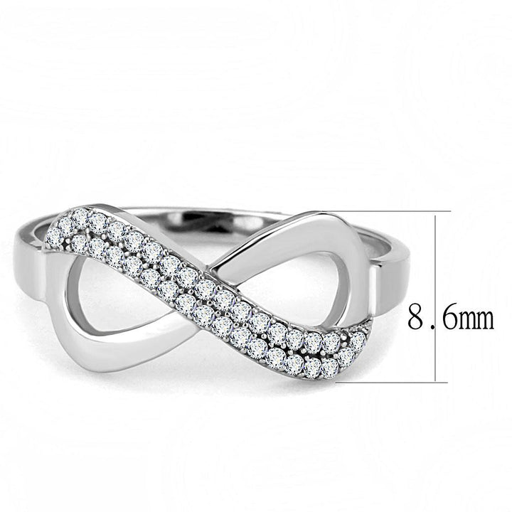 LOVCIA High-Gloss Stainless Steel Ring with Clear AAA Grade Cubic Zirconia - Buy stylish Rings for women - Shop latest Ring design - Trendy Rings - Unique fashion Rings - Find the perfect Ring