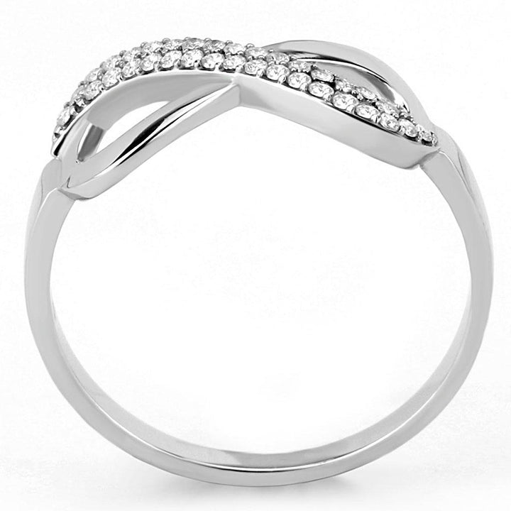 LOVCIA High-Gloss Stainless Steel Ring with Clear AAA Grade Cubic Zirconia - Buy stylish Rings for women - Shop latest Ring design - Trendy Rings - Unique fashion Rings - Find the perfect Ring