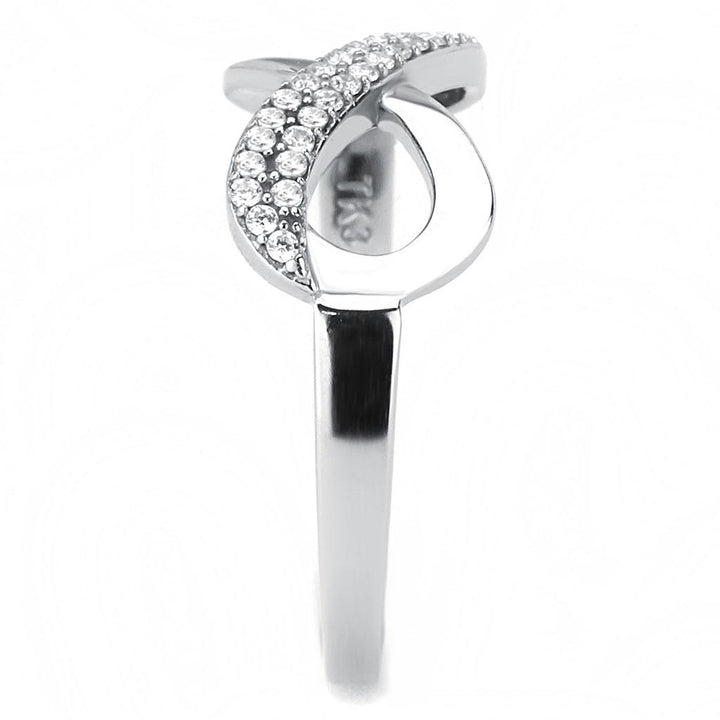 LOVCIA High-Gloss Stainless Steel Ring with Clear AAA Grade Cubic Zirconia - Buy stylish Rings for women - Shop latest Ring design - Trendy Rings - Unique fashion Rings - Find the perfect Ring