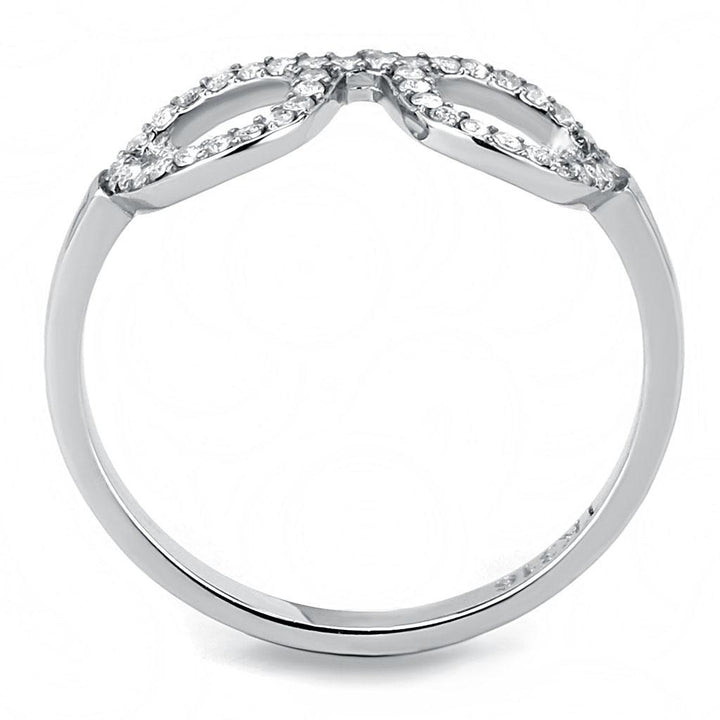 LOVCIA Stainless Steel Ring with Clear AAA Grade CZ - High Polished Finish - Buy stylish Rings for women - Shop latest Ring design - Trendy Rings - Unique fashion Rings - Find the perfect Ring