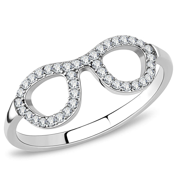 LOVCIA Stainless Steel Ring with Clear AAA Grade CZ - High Polished Finish - Buy stylish Rings for women - Shop latest Ring design - Trendy Rings - Unique fashion Rings - Find the perfect Ring