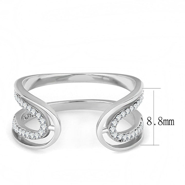 LOVCIA Stainless Steel Ring with Clear AAA Grade CZ, High Polish Finish - Buy stylish Rings for women - Shop latest Ring design - Trendy Rings - Unique fashion Rings - Find the perfect Ring