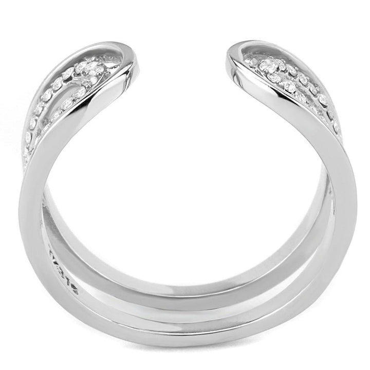 LOVCIA Stainless Steel Ring with Clear AAA Grade CZ, High Polish Finish - Buy stylish Rings for women - Shop latest Ring design - Trendy Rings - Unique fashion Rings - Find the perfect Ring