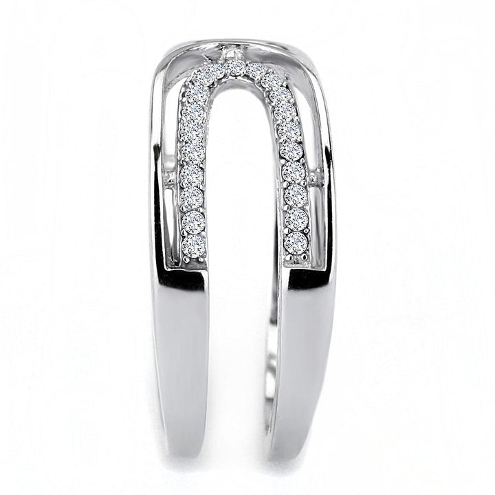 LOVCIA Stainless Steel Ring with Clear AAA Grade CZ, High Polish Finish - Buy stylish Rings for women - Shop latest Ring design - Trendy Rings - Unique fashion Rings - Find the perfect Ring