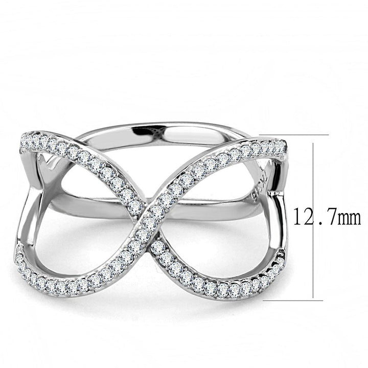 LOVCIA High Shine Stainless Steel Ring with Clear AAA CZ Stone - Buy stylish Rings for women - Shop latest Ring design - Trendy Rings - Unique fashion Rings - Find the perfect Ring