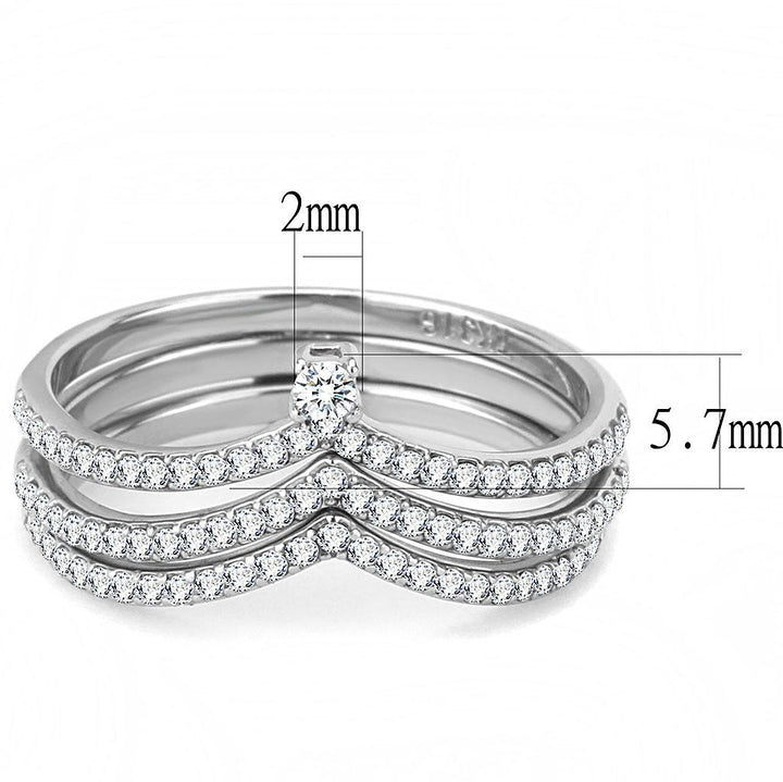 LOVCIA High Shine Stainless Steel Ring with Clear AAA CZ Stone - Buy stylish Rings for women - Shop latest Ring design - Trendy Rings - Unique fashion Rings - Find the perfect Ring