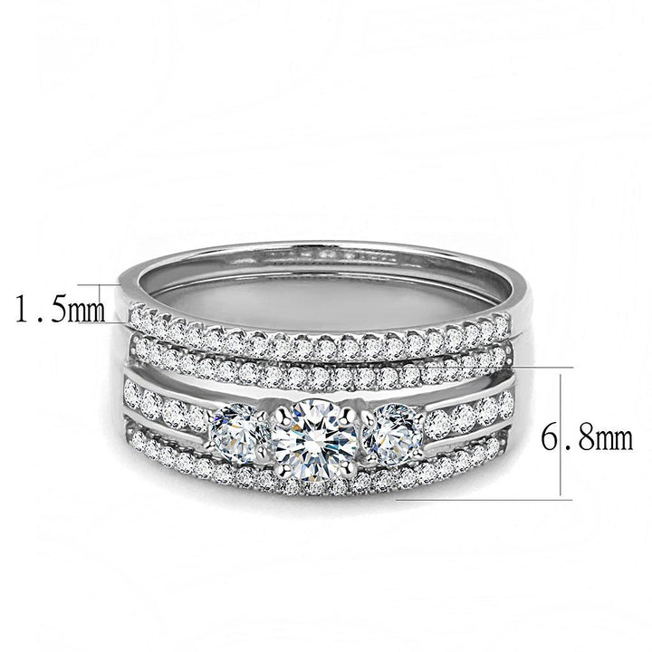 LOVCIA Stainless Steel High Polish Ring with Clear AAA Grade CZ Stone - Buy stylish Rings for women - Shop latest Ring design - Trendy Rings - Unique fashion Rings - Find the perfect Ring