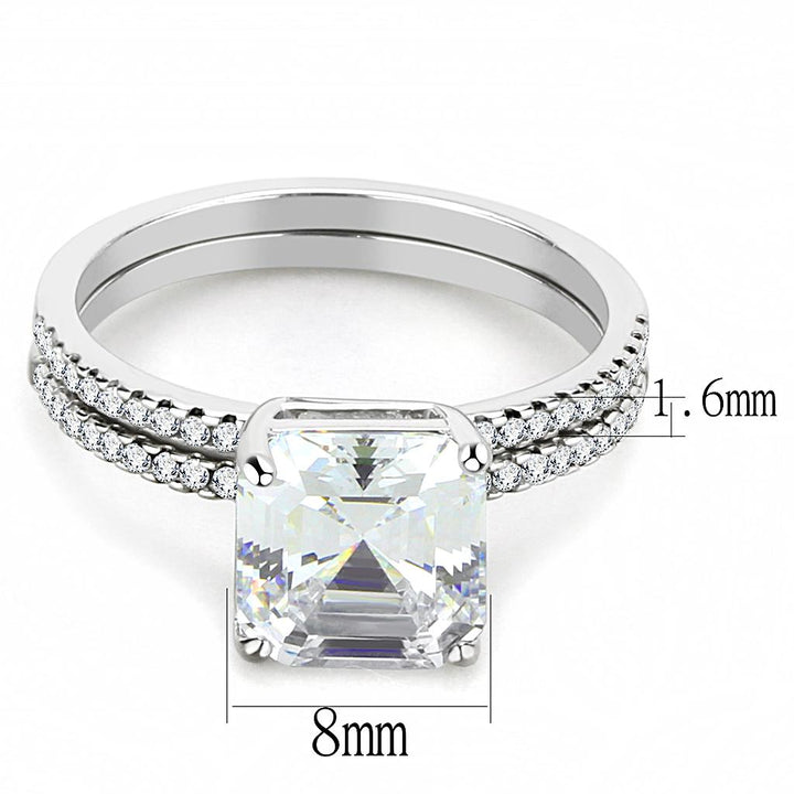 LOVCIA Stainless Steel Ring with Clear Cubic Center Stone, High Polish Finish - Buy stylish Rings for women - Shop latest Ring design - Trendy Rings - Unique fashion Rings - Find the perfect Ring