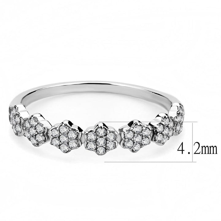 LOVCIA Sleek Stainless Steel Ring with Clear AAA CZ Stone - Buy stylish Rings for women - Shop latest Ring design - Trendy Rings - Unique fashion Rings - Find the perfect Ring