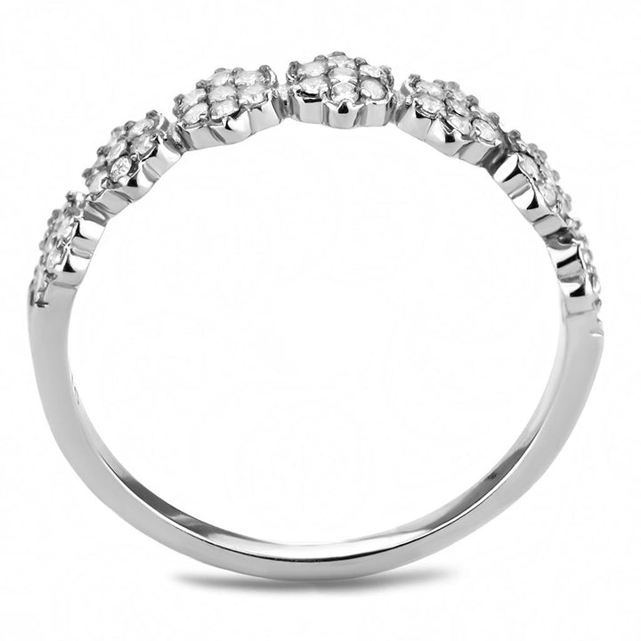 LOVCIA Sleek Stainless Steel Ring with Clear AAA CZ Stone - Buy stylish Rings for women - Shop latest Ring design - Trendy Rings - Unique fashion Rings - Find the perfect Ring