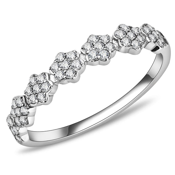 LOVCIA Sleek Stainless Steel Ring with Clear AAA CZ Stone - Buy stylish Rings for women - Shop latest Ring design - Trendy Rings - Unique fashion Rings - Find the perfect Ring