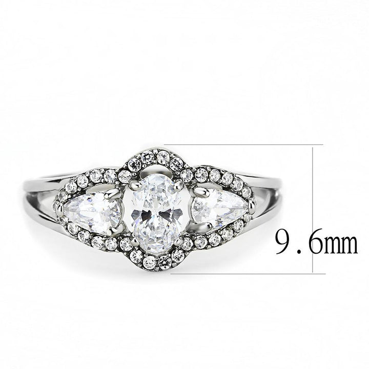 LOVCIA Stainless Steel Ring with Clear AAA Grade CZ Stone, High Polish Finish - Buy stylish Rings for women - Shop latest Ring design - Trendy Rings - Unique fashion Rings - Find the perfect Ring