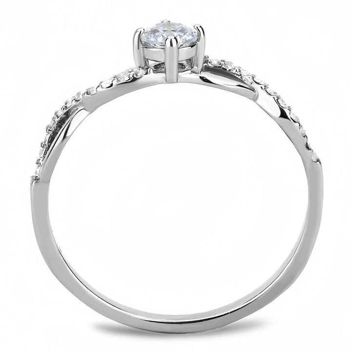 LOVCIA Sleek Stainless Steel Ring with Clear AAA Grade Cubic Zirconia - Buy stylish Rings for women - Shop latest Ring design - Trendy Rings - Unique fashion Rings - Find the perfect Ring