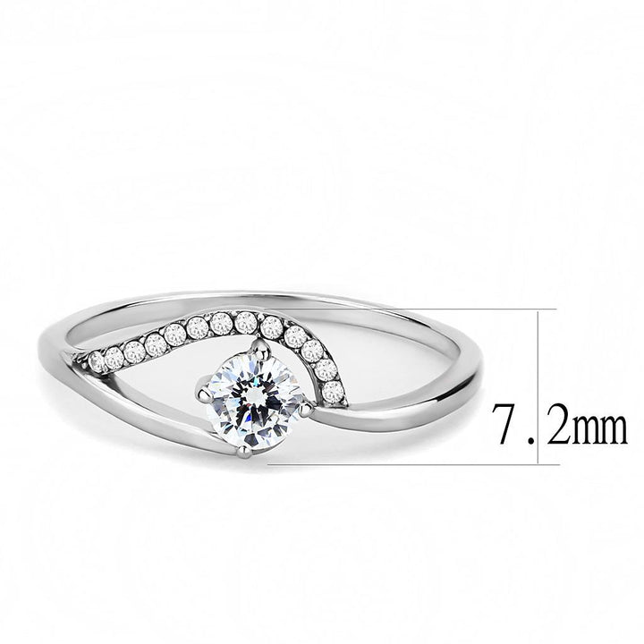 LOVCIA Sleek Stainless Steel Ring with Clear AAA Grade Cubic Zirconia - Buy stylish Rings for women - Shop latest Ring design - Trendy Rings - Unique fashion Rings - Find the perfect Ring