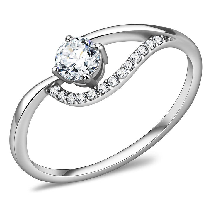 LOVCIA Sleek Stainless Steel Ring with Clear AAA Grade Cubic Zirconia - Buy stylish Rings for women - Shop latest Ring design - Trendy Rings - Unique fashion Rings - Find the perfect Ring