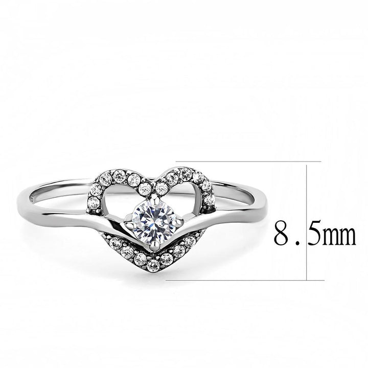 LOVCIA Stainless Steel Ring with Clear AAA Grade CZ Stone, High Polish Finish - Buy stylish Rings for women - Shop latest Ring design - Trendy Rings - Unique fashion Rings - Find the perfect Ring