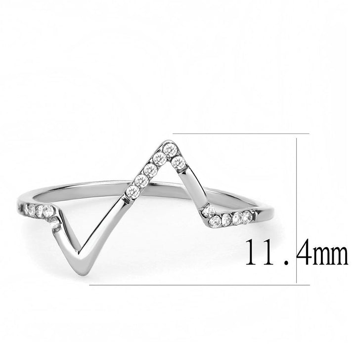 LOVCIA AAA Grade CZ Clear Stone Stainless Steel Ring, High Polished Finish - Buy stylish Rings for women - Shop latest Ring design - Trendy Rings - Unique fashion Rings - Find the perfect Ring