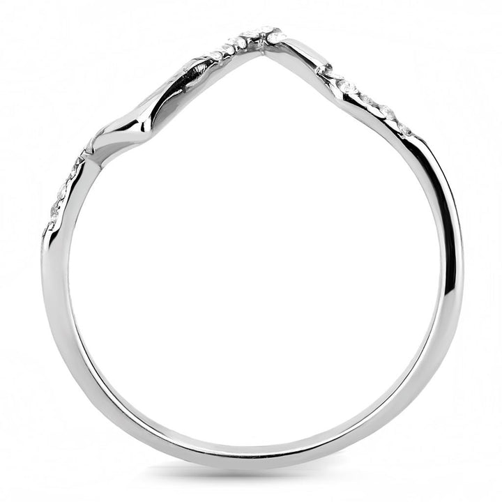 LOVCIA AAA Grade CZ Clear Stone Stainless Steel Ring, High Polished Finish - Buy stylish Rings for women - Shop latest Ring design - Trendy Rings - Unique fashion Rings - Find the perfect Ring