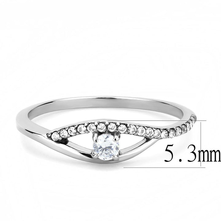 LOVCIA Sleek Stainless Steel Ring with Clear AAA Grade CZ Stone - Buy stylish Rings for women - Shop latest Ring design - Trendy Rings - Unique fashion Rings - Find the perfect Ring