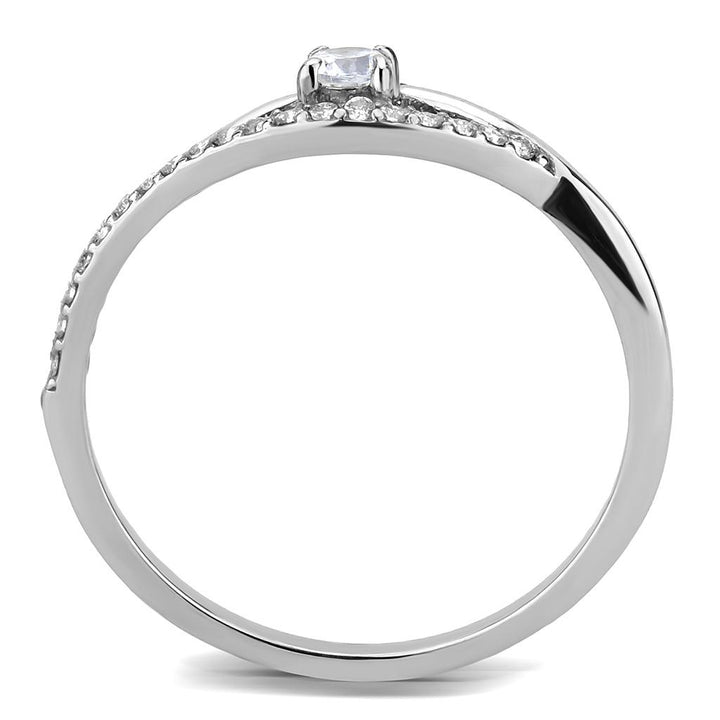 LOVCIA Sleek Stainless Steel Ring with Clear AAA Grade CZ Stone - Buy stylish Rings for women - Shop latest Ring design - Trendy Rings - Unique fashion Rings - Find the perfect Ring