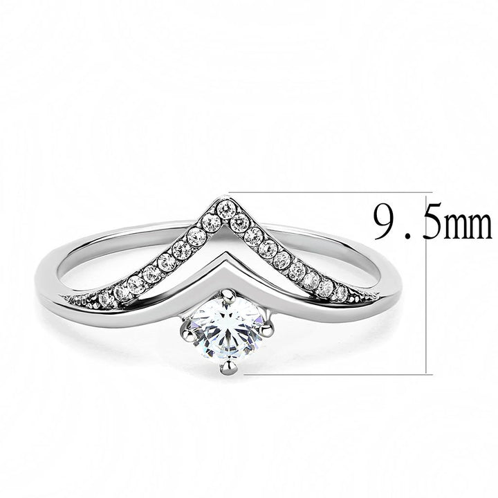 LOVCIA Stainless Steel Ring with Clear AAA Grade CZ Stone, High Polish Finish - Buy stylish Rings for women - Shop latest Ring design - Trendy Rings - Unique fashion Rings - Find the perfect Ring