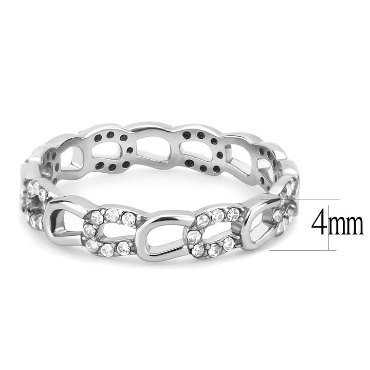 LOVCIA High Shine Stainless Steel Ring with Clear AAA Grade CZ Stone - Buy stylish Rings for women - Shop latest Ring design - Trendy Rings - Unique fashion Rings - Find the perfect Ring