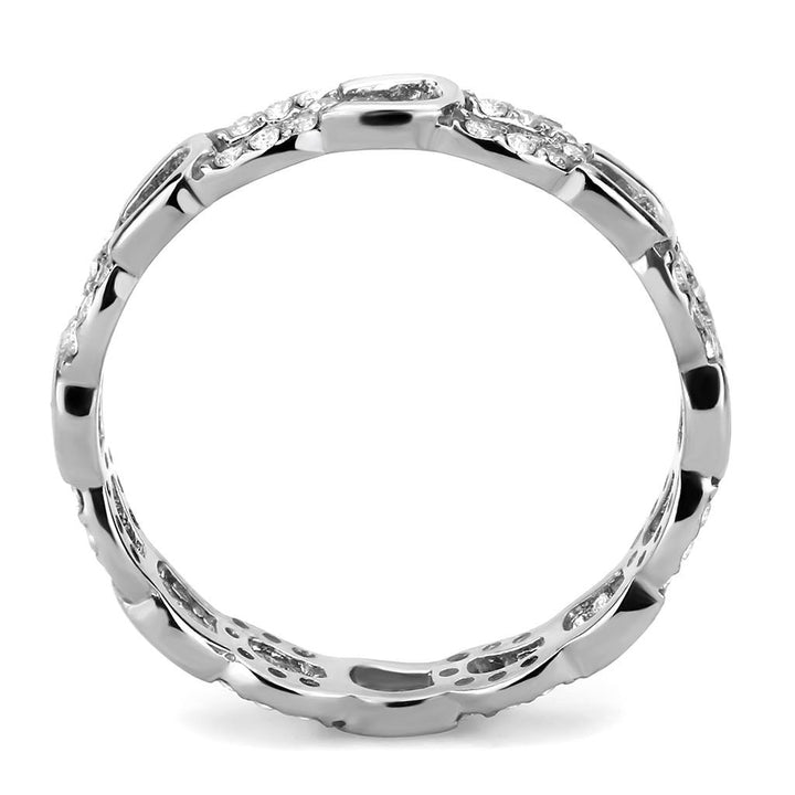 LOVCIA High Shine Stainless Steel Ring with Clear AAA Grade CZ Stone - Buy stylish Rings for women - Shop latest Ring design - Trendy Rings - Unique fashion Rings - Find the perfect Ring