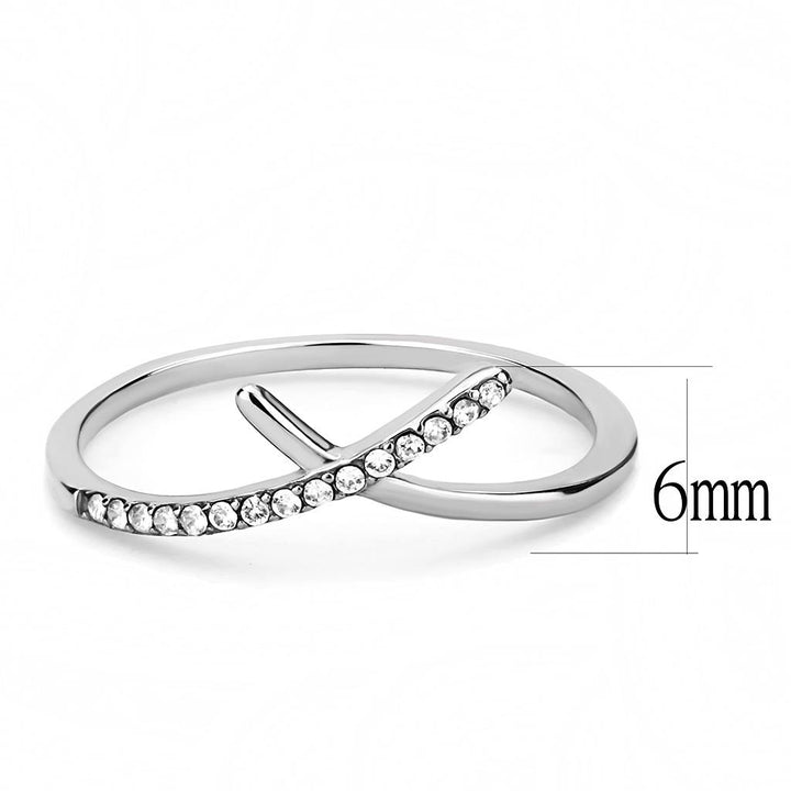 LOVCIA Stainless Steel Ring with Clear AAA Grade CZ Stone, High Polish Finish - Buy stylish Rings for women - Shop latest Ring design - Trendy Rings - Unique fashion Rings - Find the perfect Ring