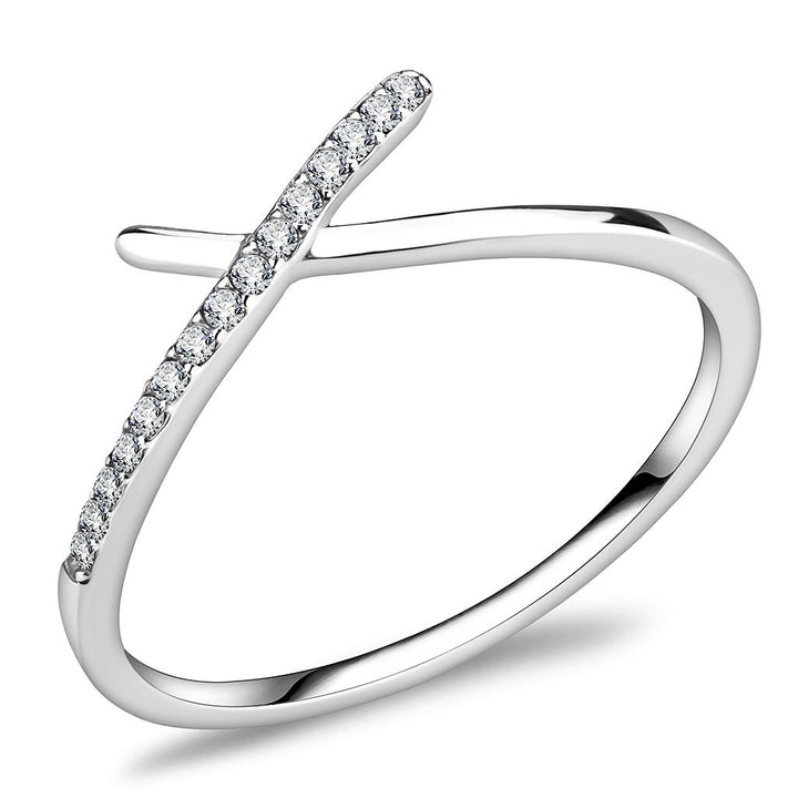 LOVCIA Stainless Steel Ring with Clear AAA Grade CZ Stone, High Polish Finish - Buy stylish Rings for women - Shop latest Ring design - Trendy Rings - Unique fashion Rings - Find the perfect Ring