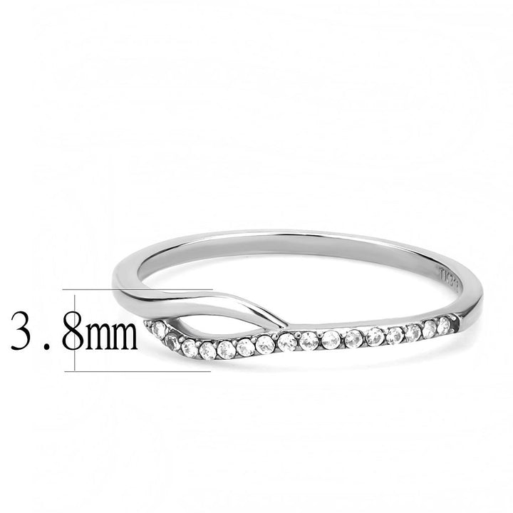 LOVCIA Stainless Steel Ring with Clear CZ Stone, High Polish Finish - Buy stylish Rings for women - Shop latest Ring design - Trendy Rings - Unique fashion Rings - Find the perfect Ring