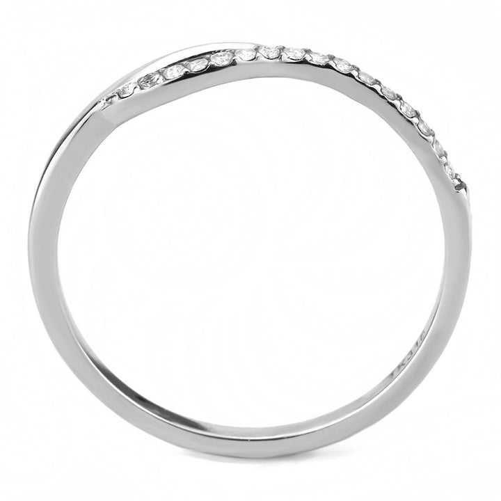 LOVCIA Stainless Steel Ring with Clear CZ Stone, High Polish Finish - Buy stylish Rings for women - Shop latest Ring design - Trendy Rings - Unique fashion Rings - Find the perfect Ring