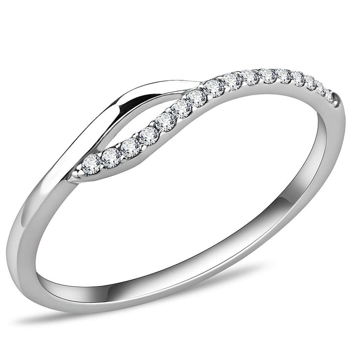 LOVCIA Stainless Steel Ring with Clear CZ Stone, High Polish Finish - Buy stylish Rings for women - Shop latest Ring design - Trendy Rings - Unique fashion Rings - Find the perfect Ring