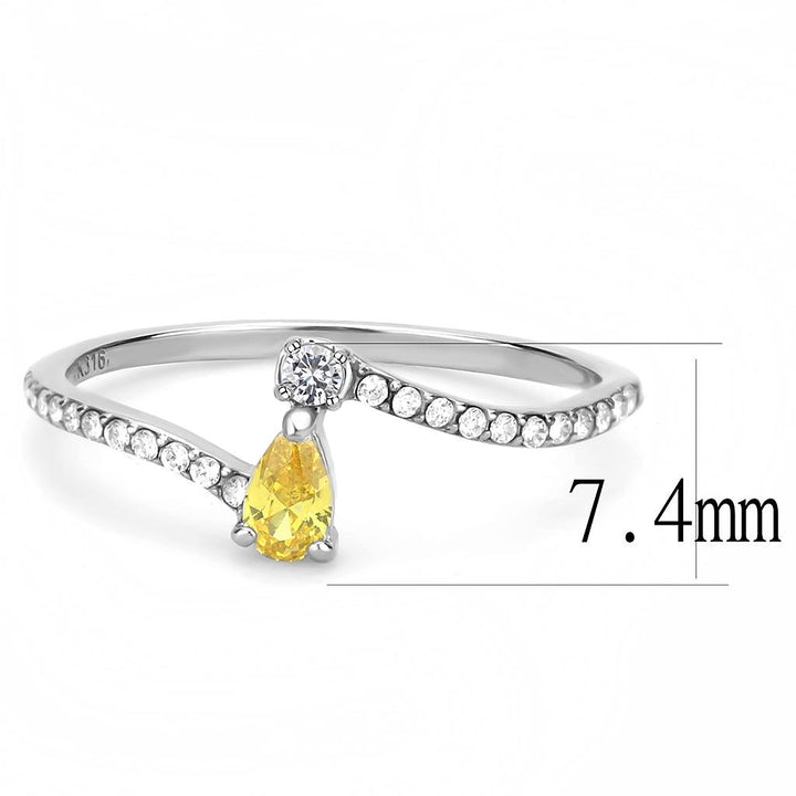 LOVCIA Stainless Steel High Polish Ring with Topaz-Colored AAA Grade CZ Stone - Buy stylish Rings for women - Shop latest Ring design - Trendy Rings - Unique fashion Rings - Find the perfect Ring