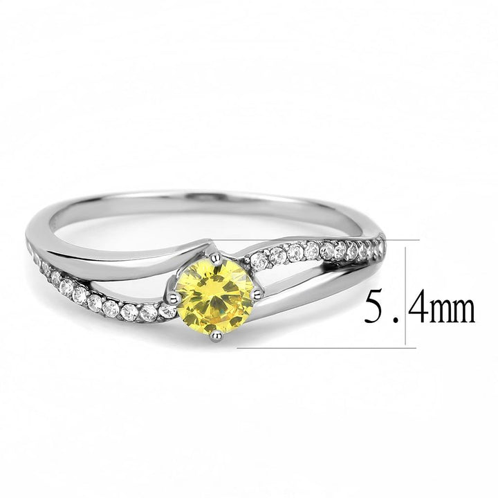 LOVCIA Topaz-Colored AAA CZ Stainless Steel Ring with High Polish Finish - Buy stylish Rings for women - Shop latest Ring design - Trendy Rings - Unique fashion Rings - Find the perfect Ring