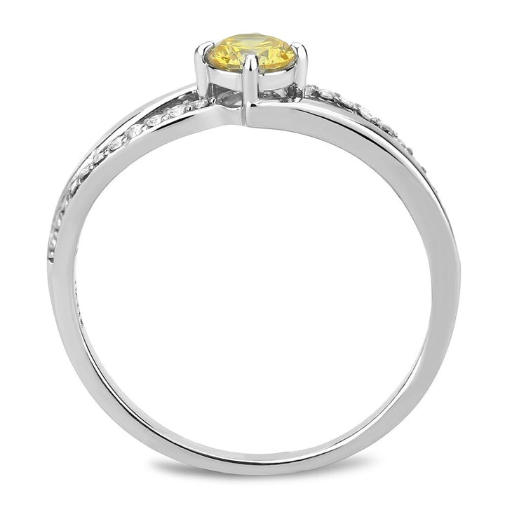 LOVCIA Topaz-Colored AAA CZ Stainless Steel Ring with High Polish Finish - Buy stylish Rings for women - Shop latest Ring design - Trendy Rings - Unique fashion Rings - Find the perfect Ring