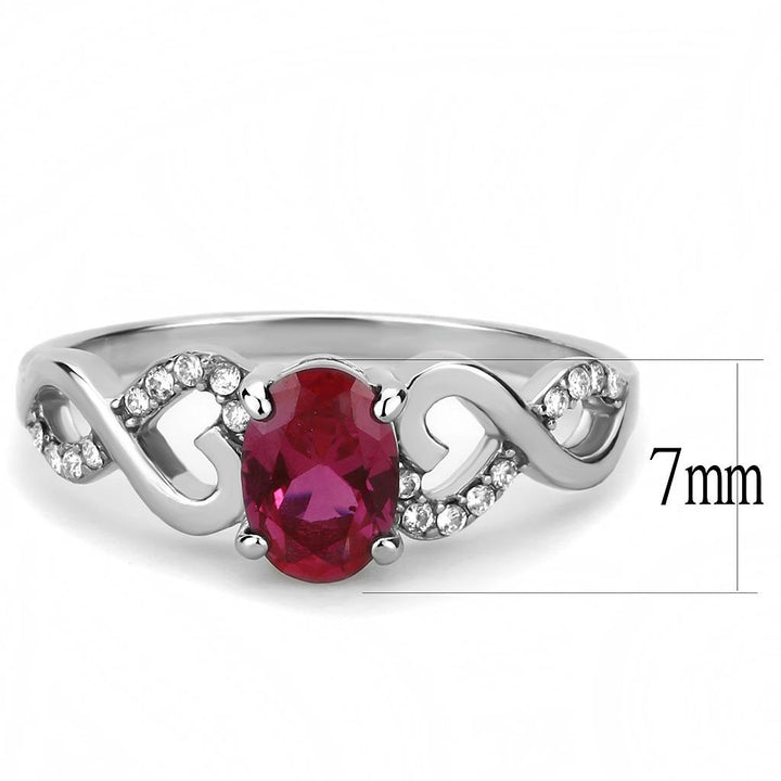 LOVCIA Stainless Steel Ring with Ruby-Colored AAA CZ Stone, High Polish Finish - Buy stylish Rings for women - Shop latest Ring design - Trendy Rings - Unique fashion Rings - Find the perfect Ring