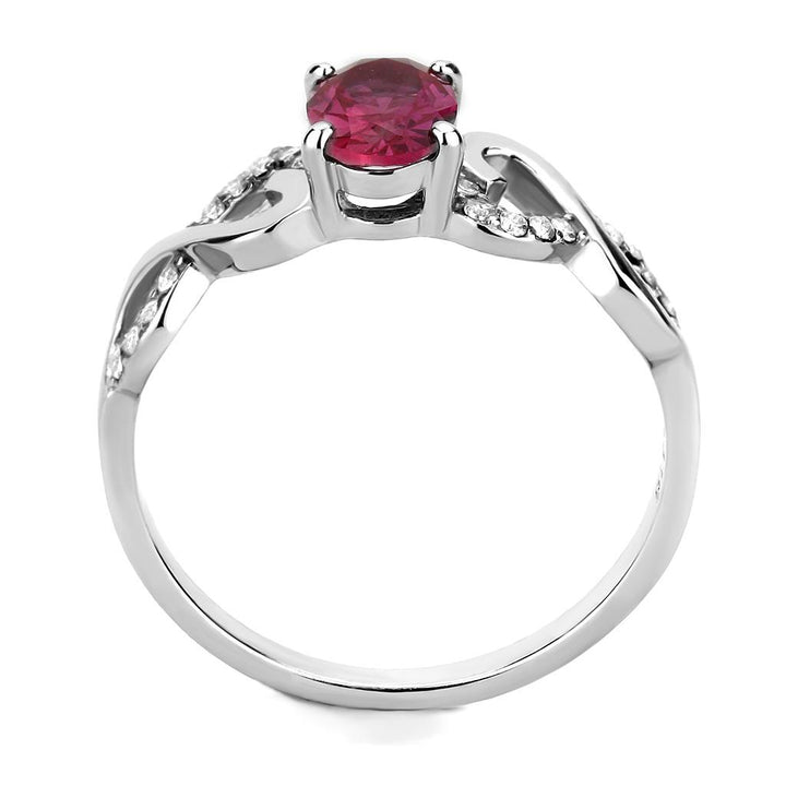 LOVCIA Stainless Steel Ring with Ruby-Colored AAA CZ Stone, High Polish Finish - Buy stylish Rings for women - Shop latest Ring design - Trendy Rings - Unique fashion Rings - Find the perfect Ring