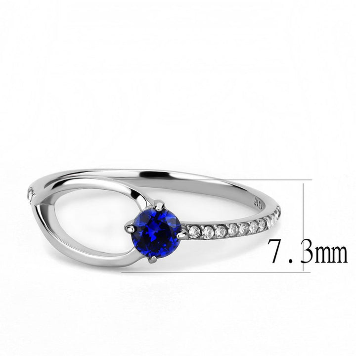 LOVCIA Stainless Steel Ring with London Blue AAA Grade CZ Stone, High Polished Finish - Buy stylish Rings for women - Shop latest Ring design - Trendy Rings - Unique fashion Rings - Find the perfect Ring