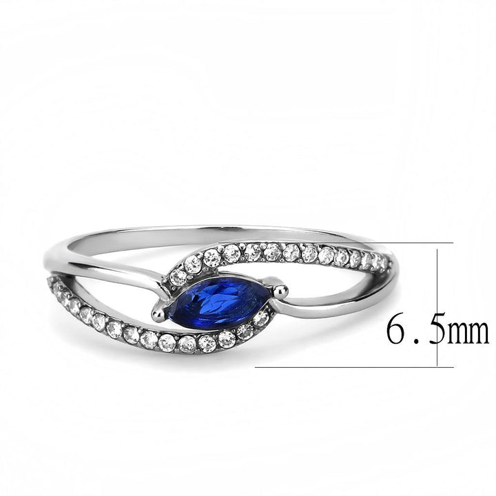 LOVCIA London Blue AAA CZ Stainless Steel Ring - High Polish Finish - Buy stylish Rings for women - Shop latest Ring design - Trendy Rings - Unique fashion Rings - Find the perfect Ring