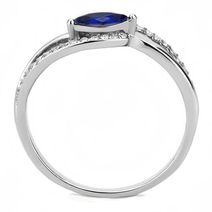 LOVCIA London Blue AAA CZ Stainless Steel Ring - High Polish Finish - Buy stylish Rings for women - Shop latest Ring design - Trendy Rings - Unique fashion Rings - Find the perfect Ring